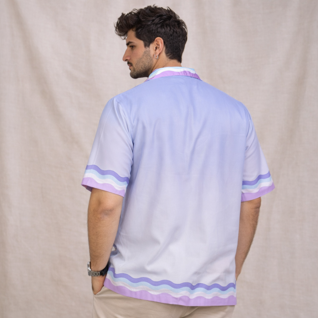 Ocean Wave Ombre Print Shirt